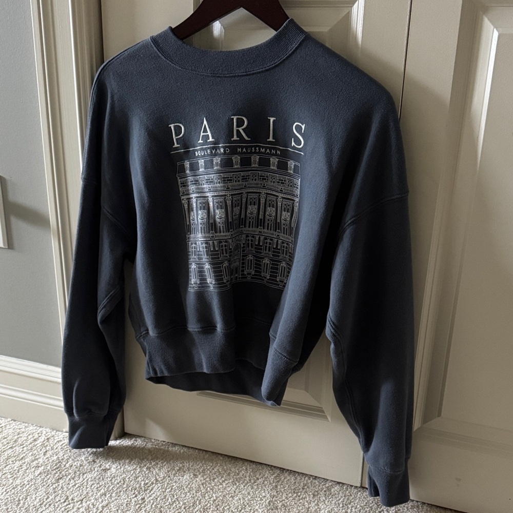 Abercrombie Paris Graphic Sweatshirt- Dark Gray